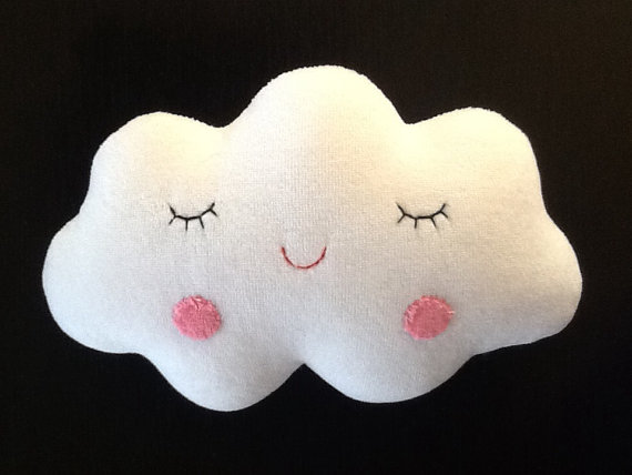 8 W Sleeping Cloud: Stuffed Cloud White Small by CutenSoft 