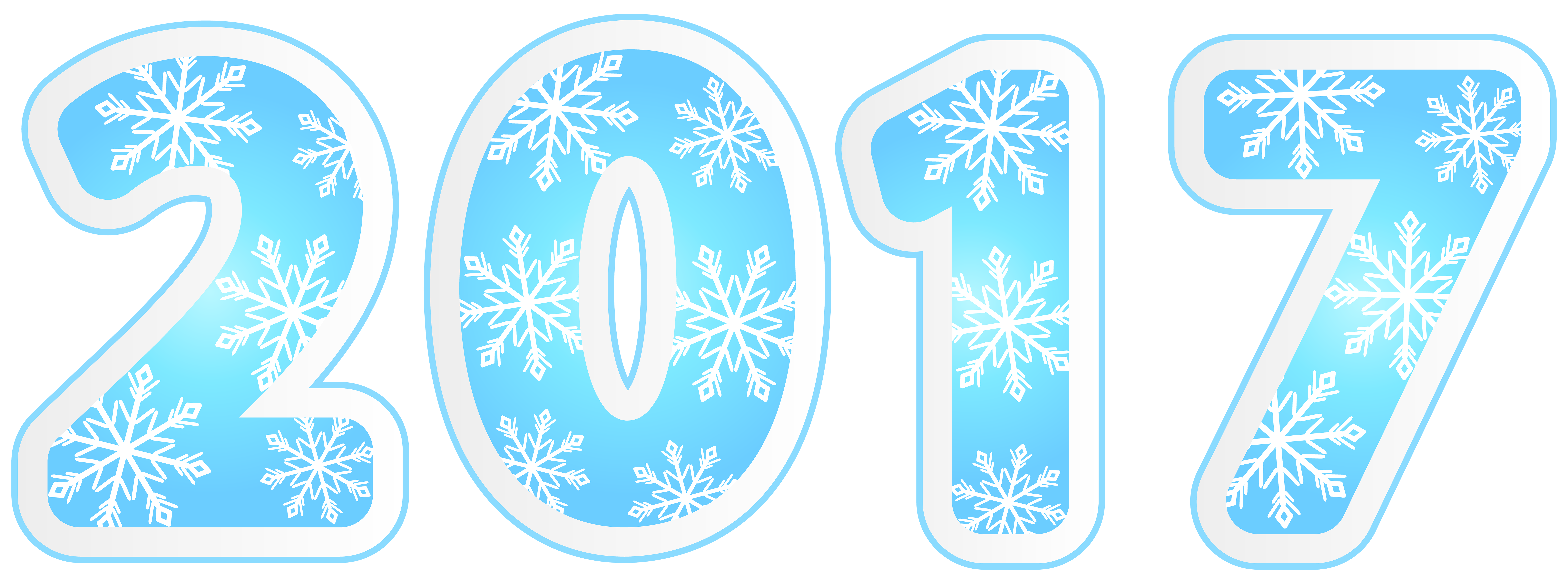 2017 with Snowflakes PNG Clipart Image 
