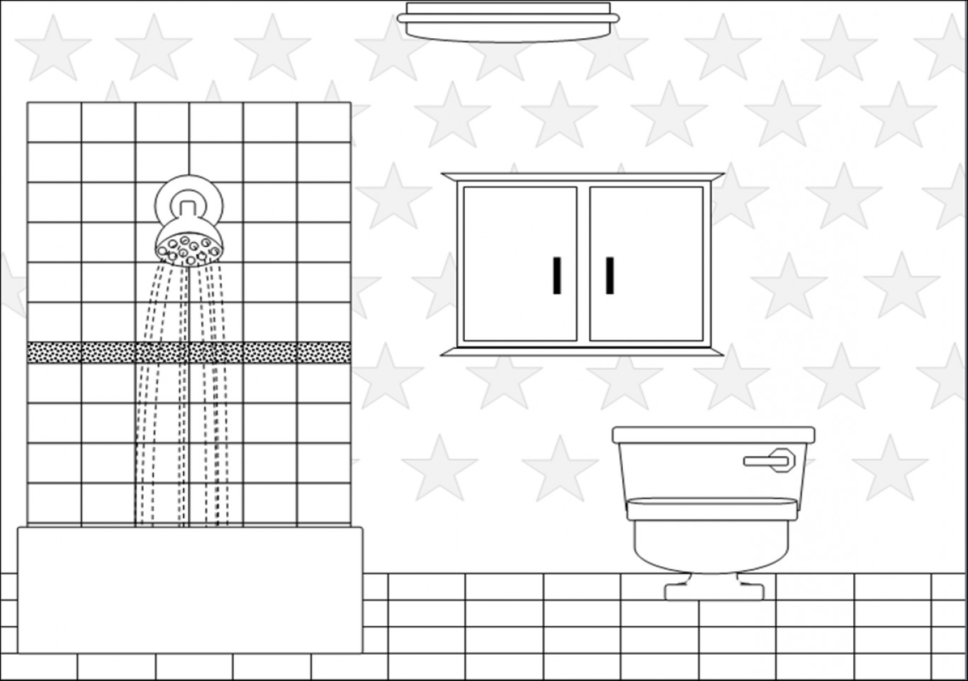 Illustration With Hand Drawn Cartoon Bathroom Background Gm 