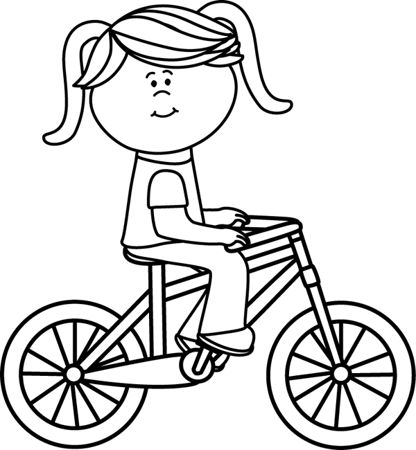 Free black and white clipart of car rider for kids 