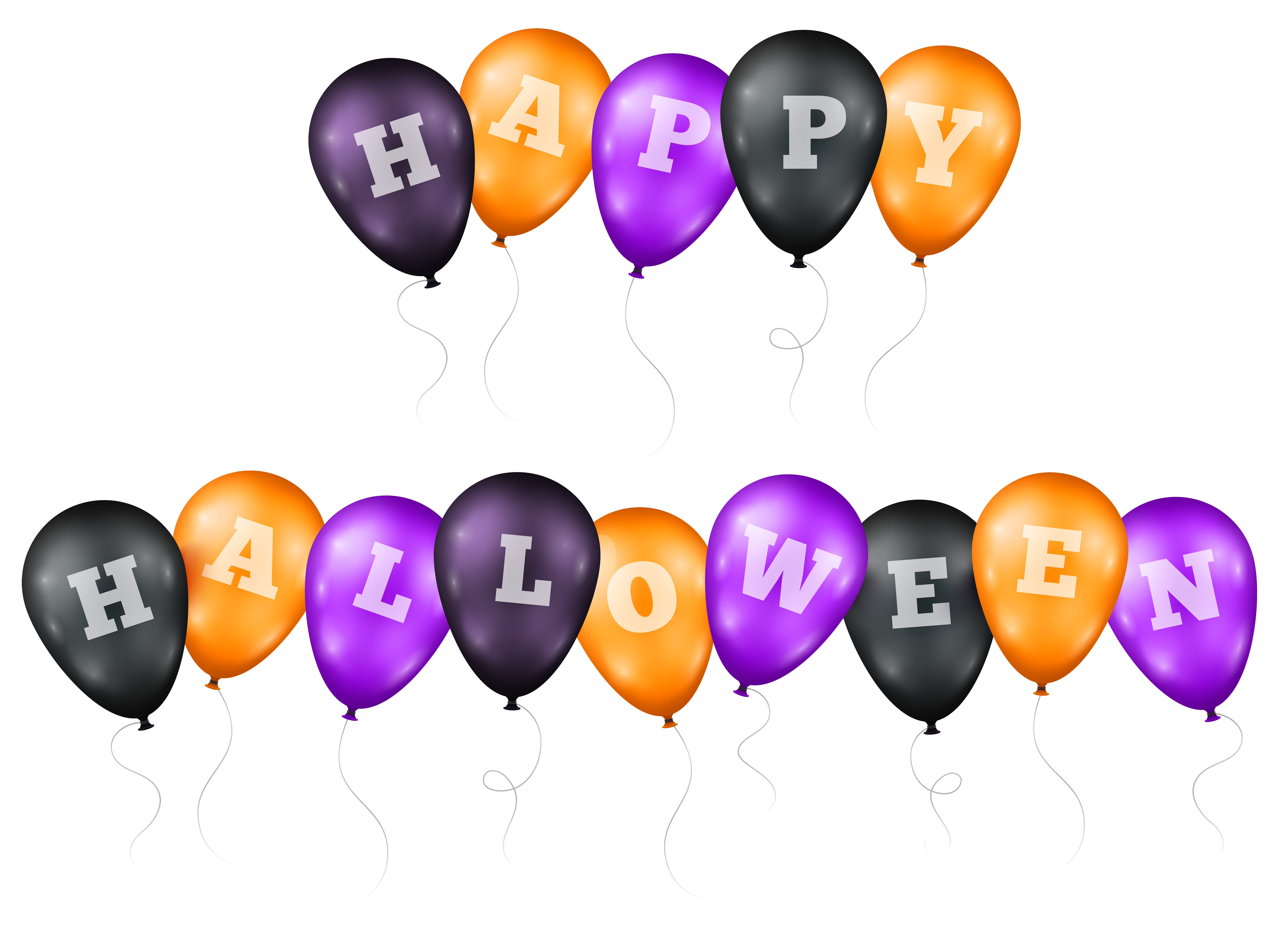Happy Halloween Balloons Transparent PNG Clip Art Image 