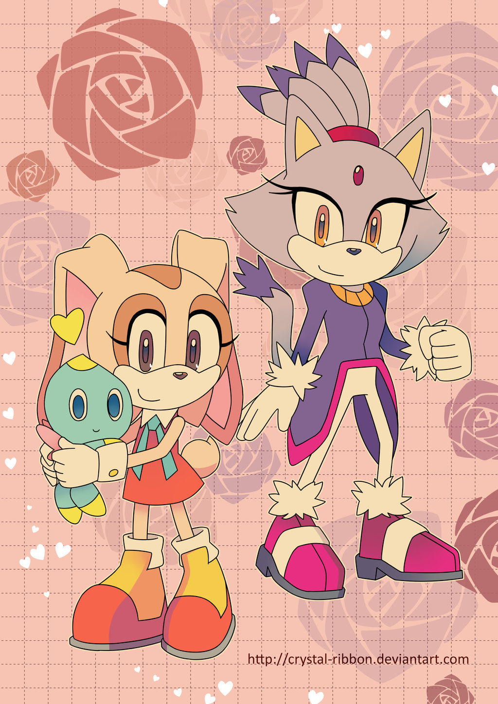 Sonic Poster Cream and Blaze by Crystal 