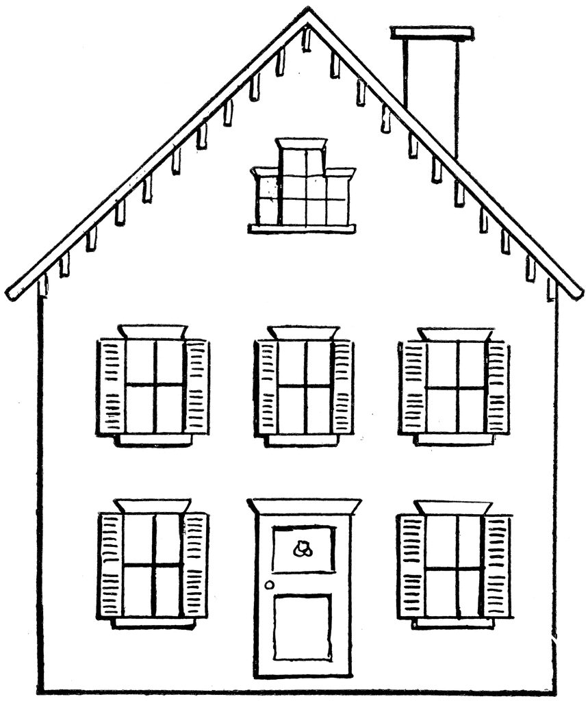 Outline house clipart 