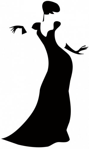 Sihloutte woman in dress clipart 