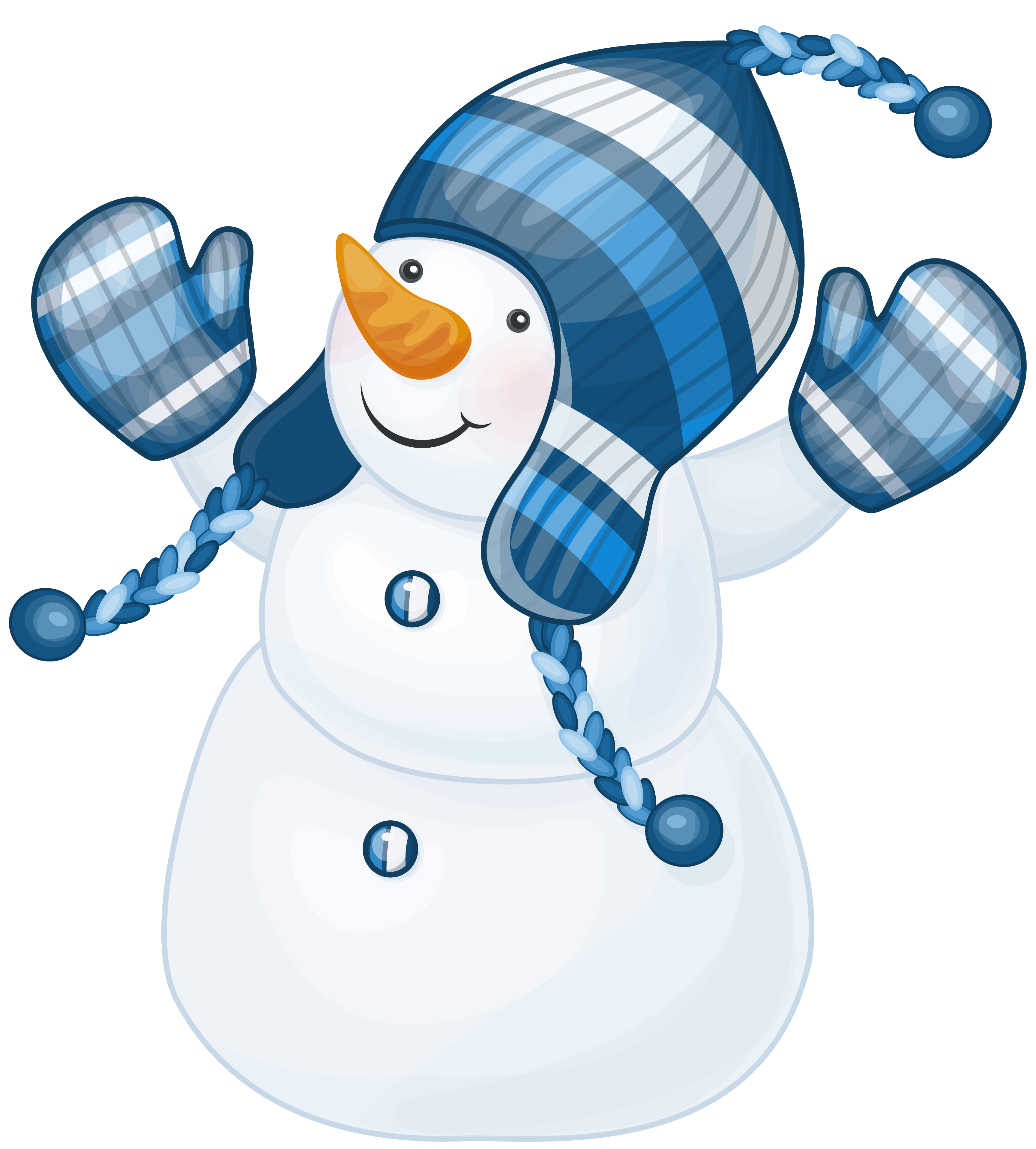 Snowman with Blue Hat Clipart 