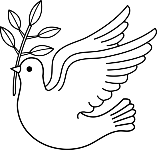 Christian clip art graphic descending dove solid white dove 2 