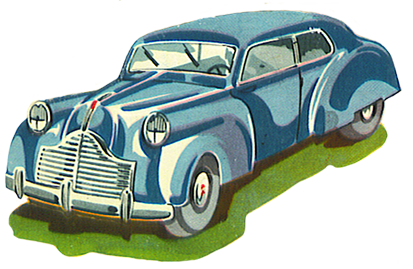 Vintage car clipart blue 