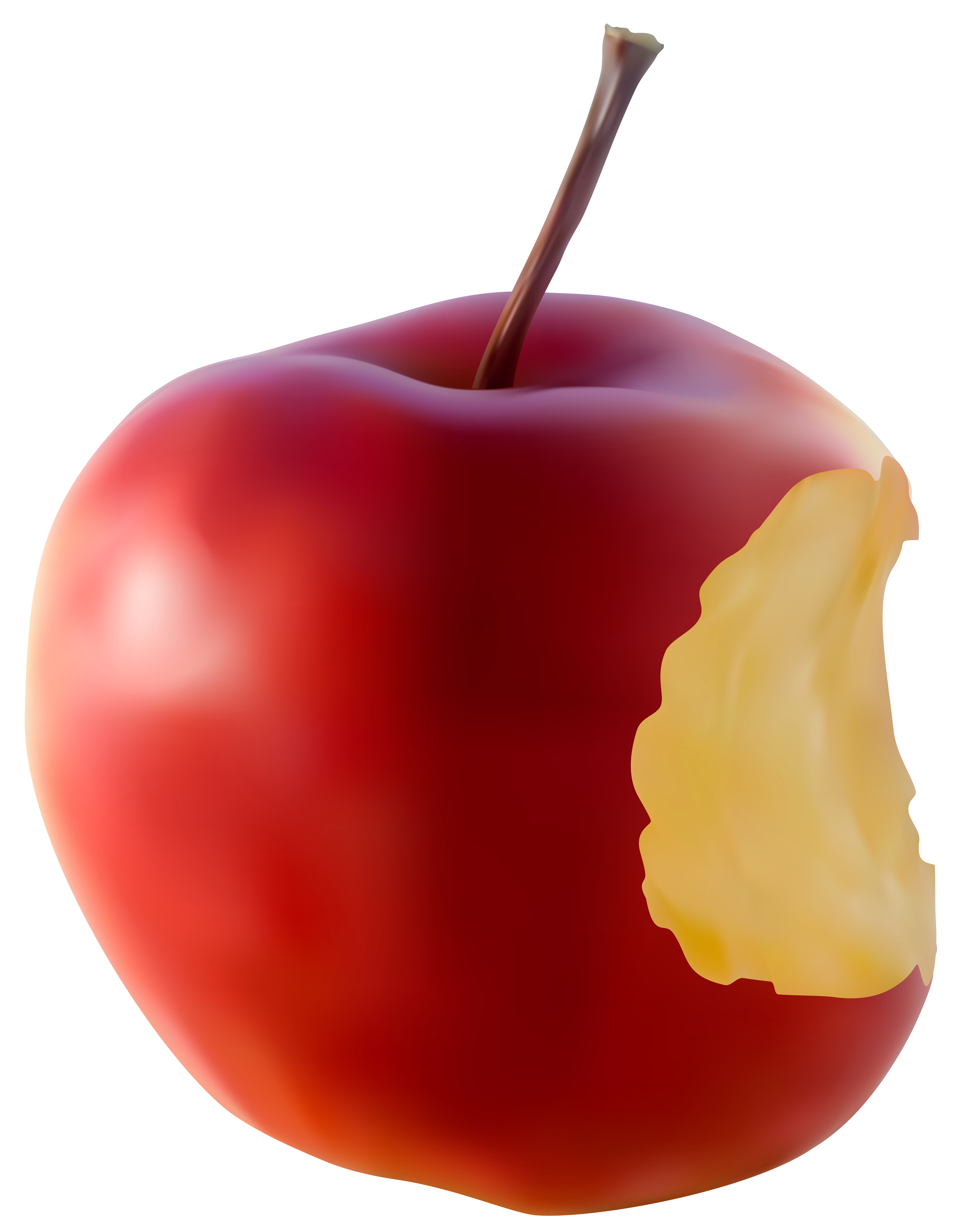 Bitten Apple Red Transparent Clip Art Image 