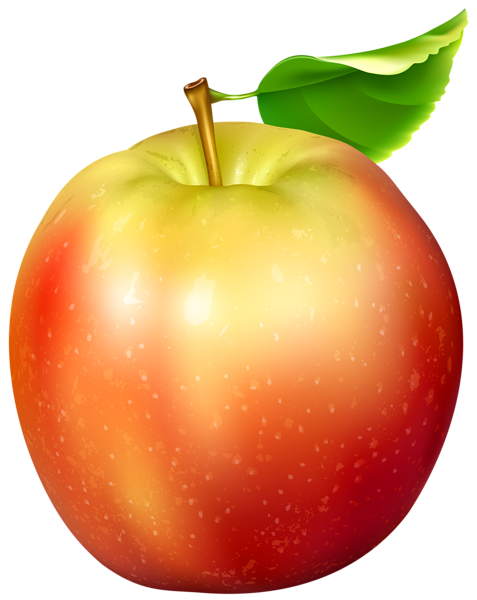 Red and Yellow Apple Transparent PNG Clip Art Image 