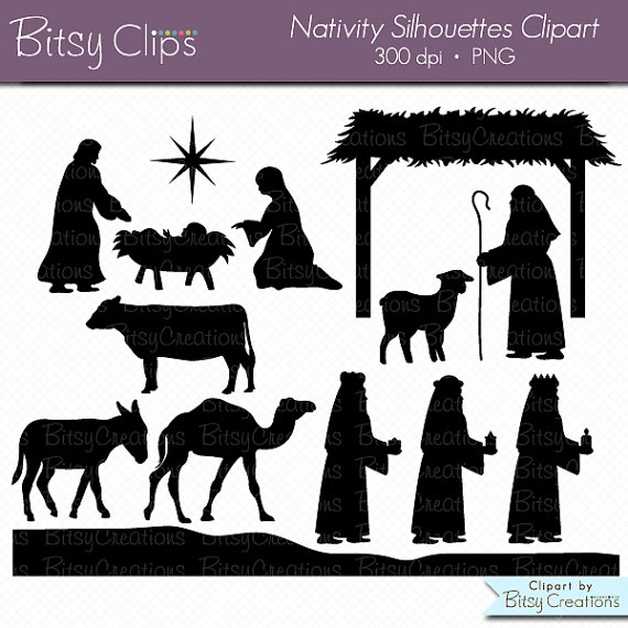 Nativity Scene Silhouette Printable