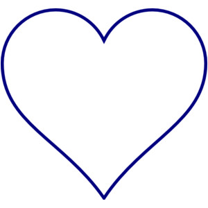 Free blue heart outline clipart 