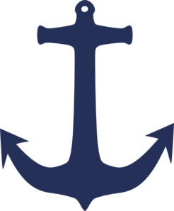 Navy Blue Anchor Hearts Clipart 