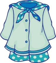 Little Girl Dresses Clipart 