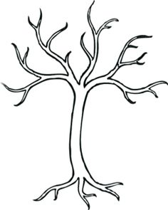 Black and white tree branches clip art 