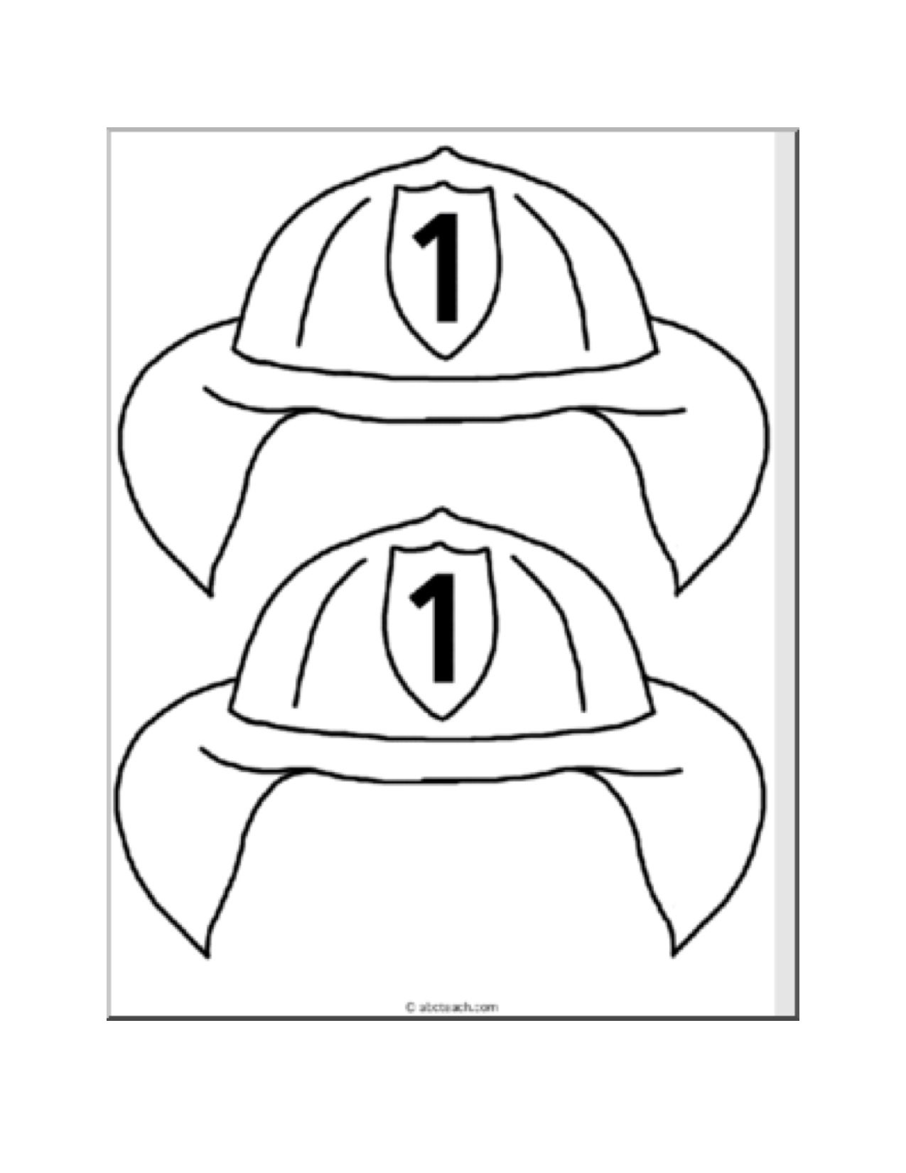 firefighter hat template preschool.
