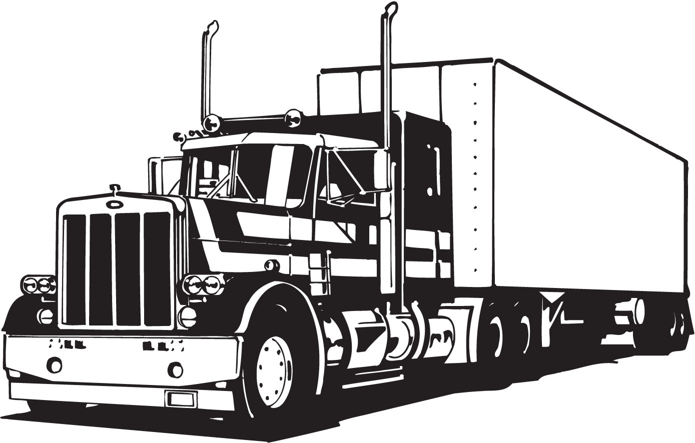 Semi truck clipart 