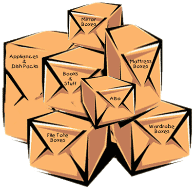 Packing boxes clipart 