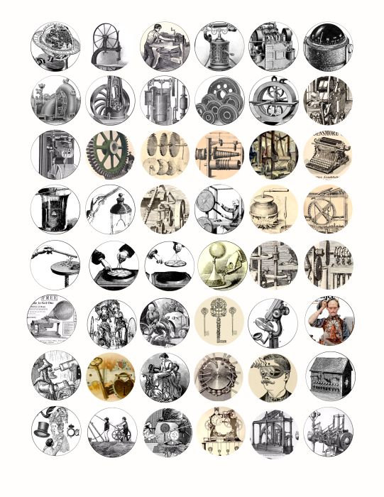 Steampunk clip art illustrations 