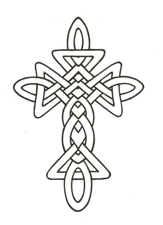 Celtic Cross Line Drawing 