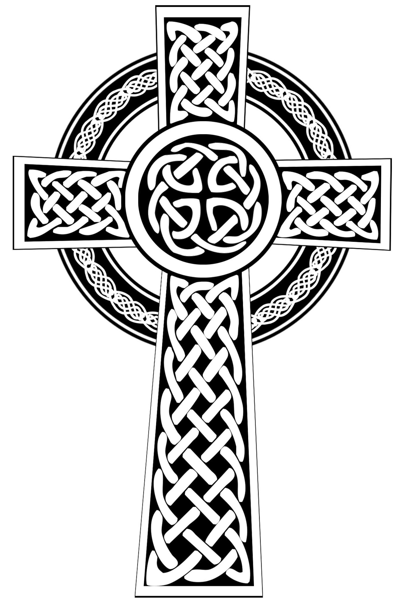 Celtic Cross Line Drawing Clipart 