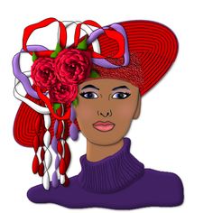 Clipart lady with hat 