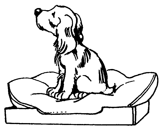 Dog sharing bed clipart 