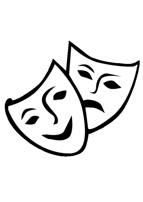 Drama masks clipart transparent background 