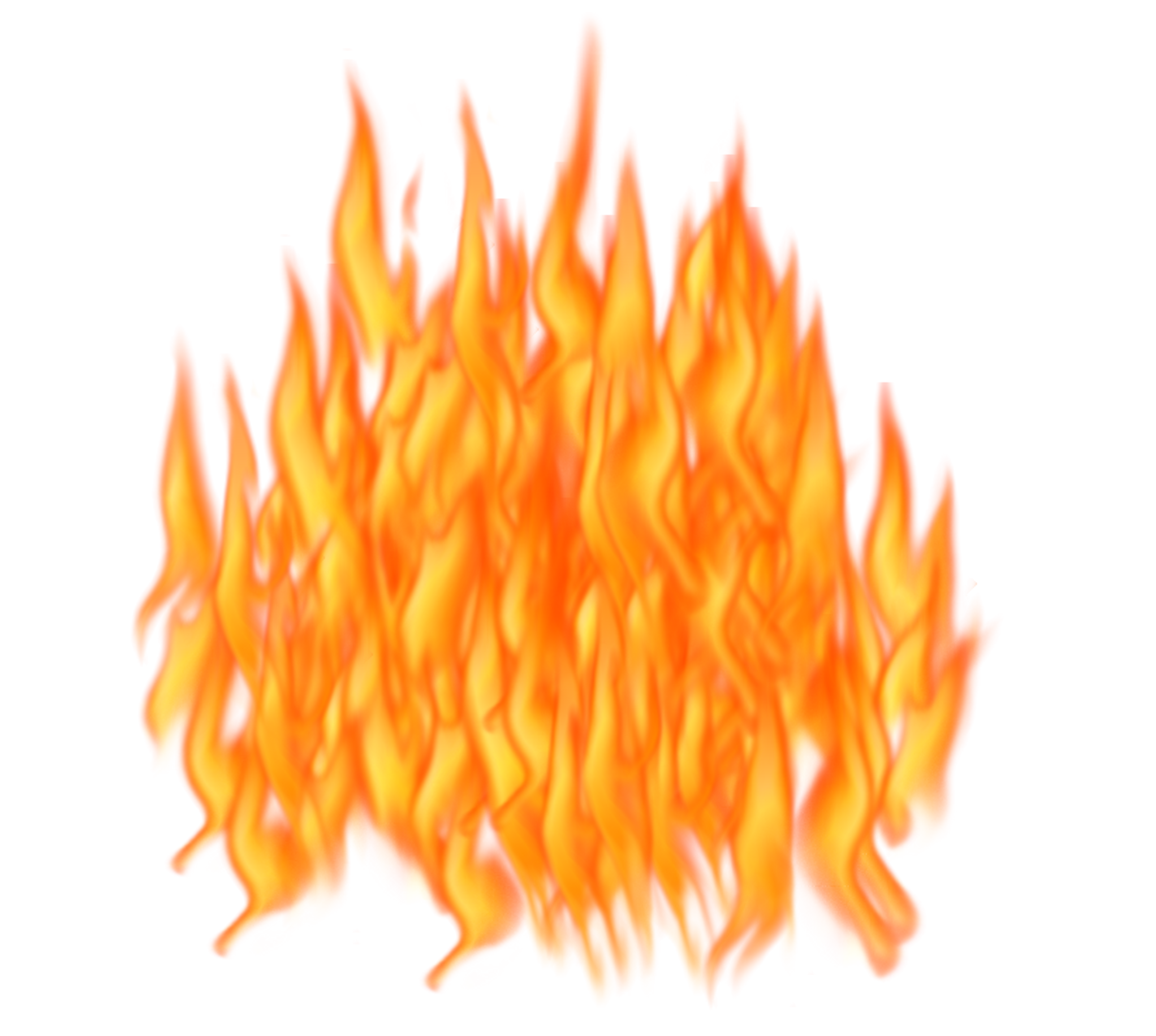 Orange flame all one color clipart 