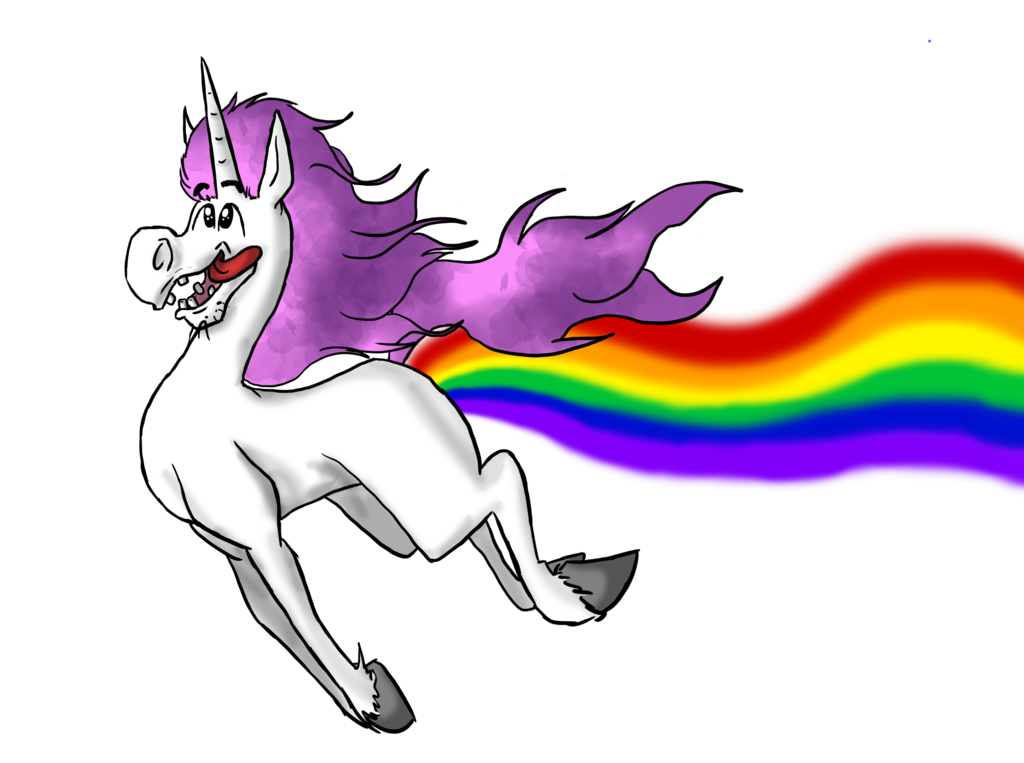 Angry flying rainbow unicorn clipart 