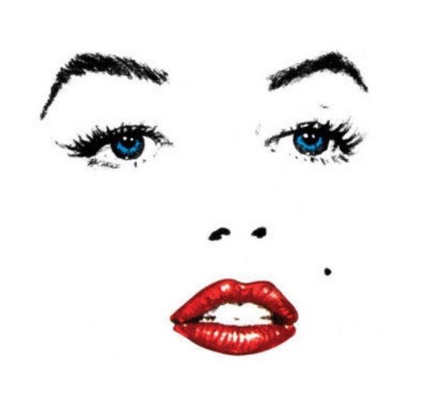 Marilyn monroe silhouette red lips clipart 