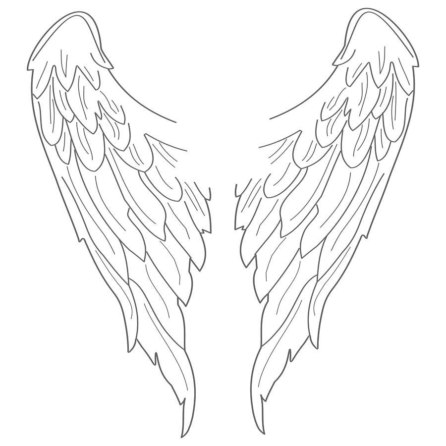 Drawings Of Angel Wings 