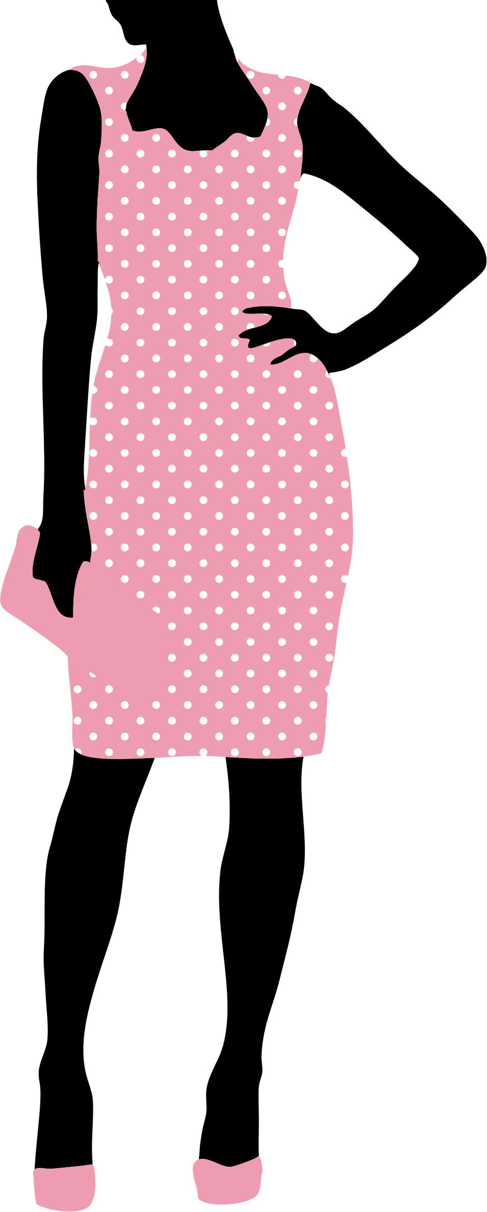 Woman pink dress clipart 