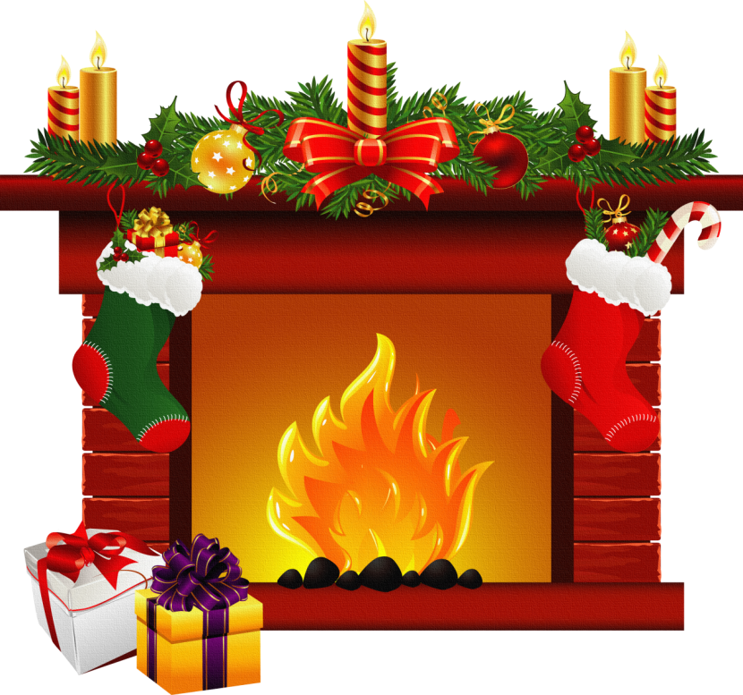 christmas fireplace clip art - Clip Art Library