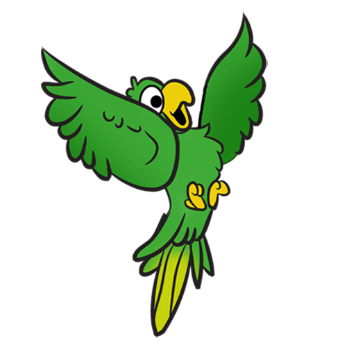 Flying parrot clipart green 