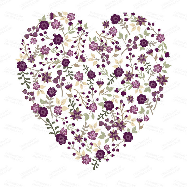 free heart flower clipart - photo #46