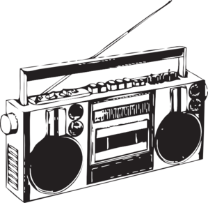 Boombox Black And White Clipart 