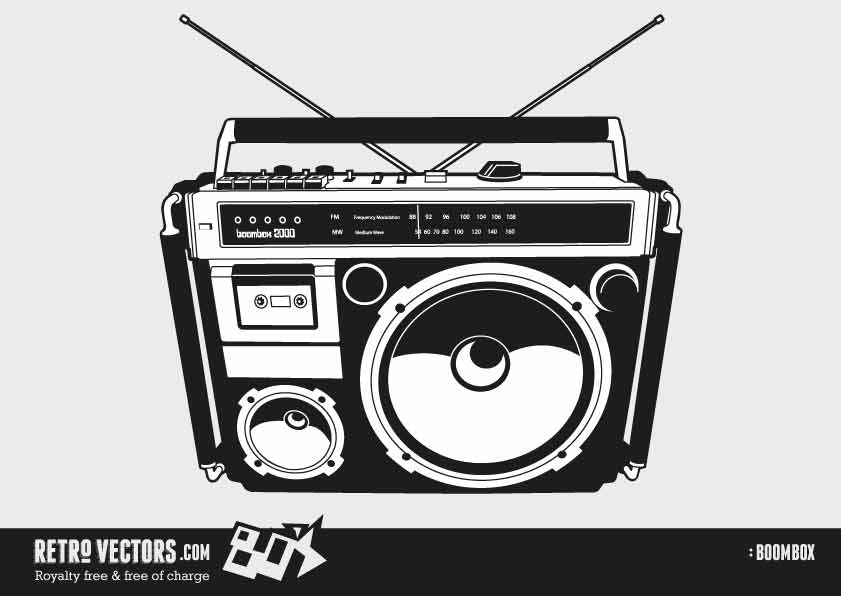 80s Boombox Clipart 