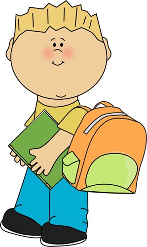 Boy going to school from MyCuteGraphics 