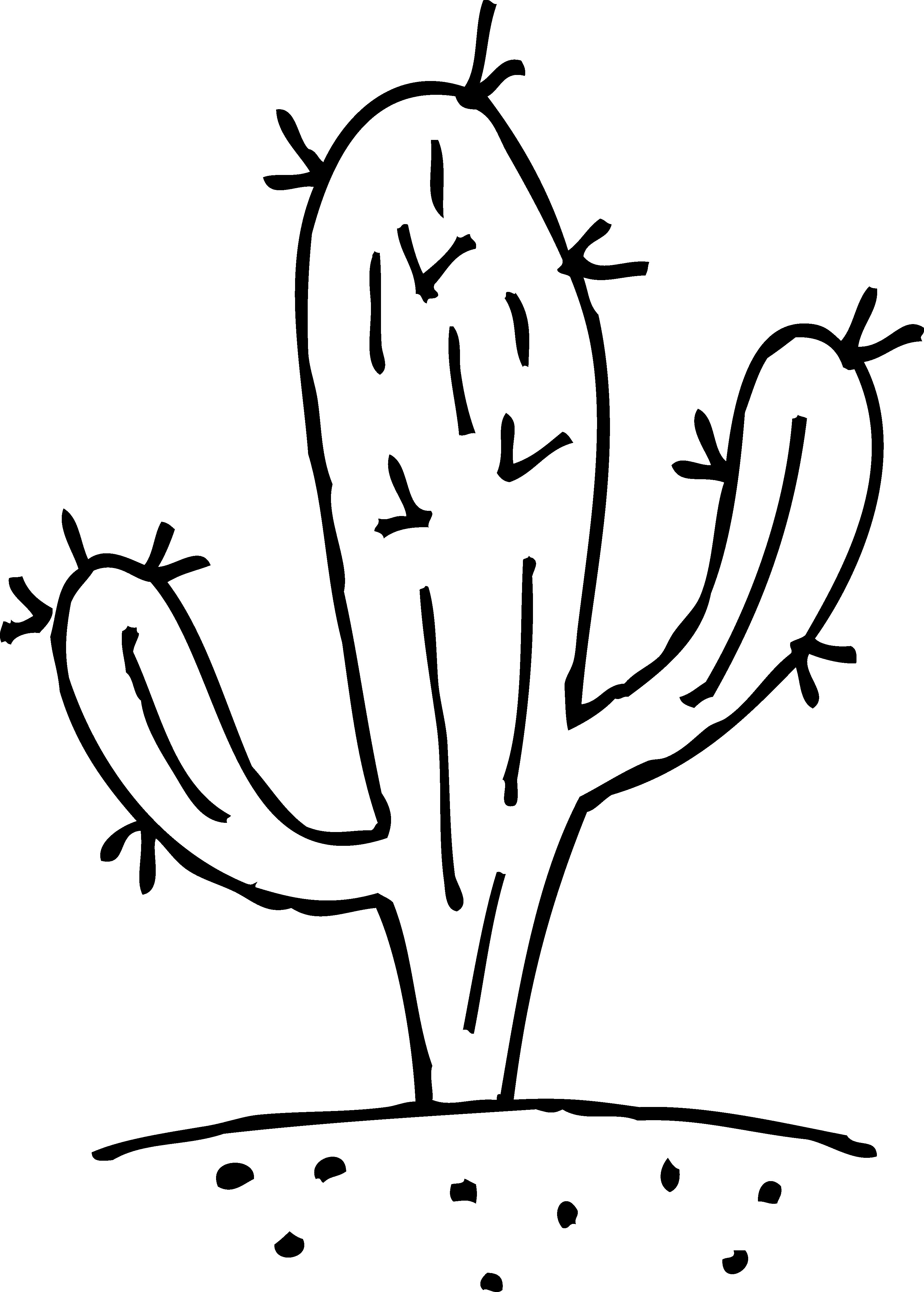 Cactus Black And White Clipart 