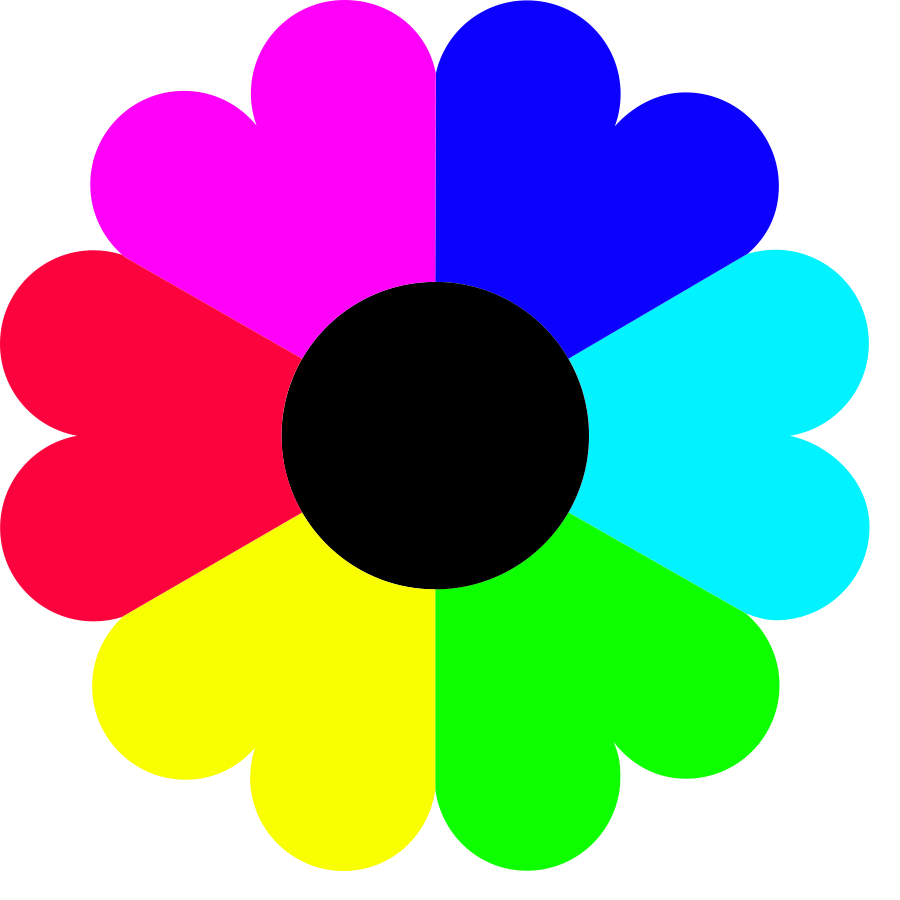 6 colorful long football Flower Clipart, vector clip art online 