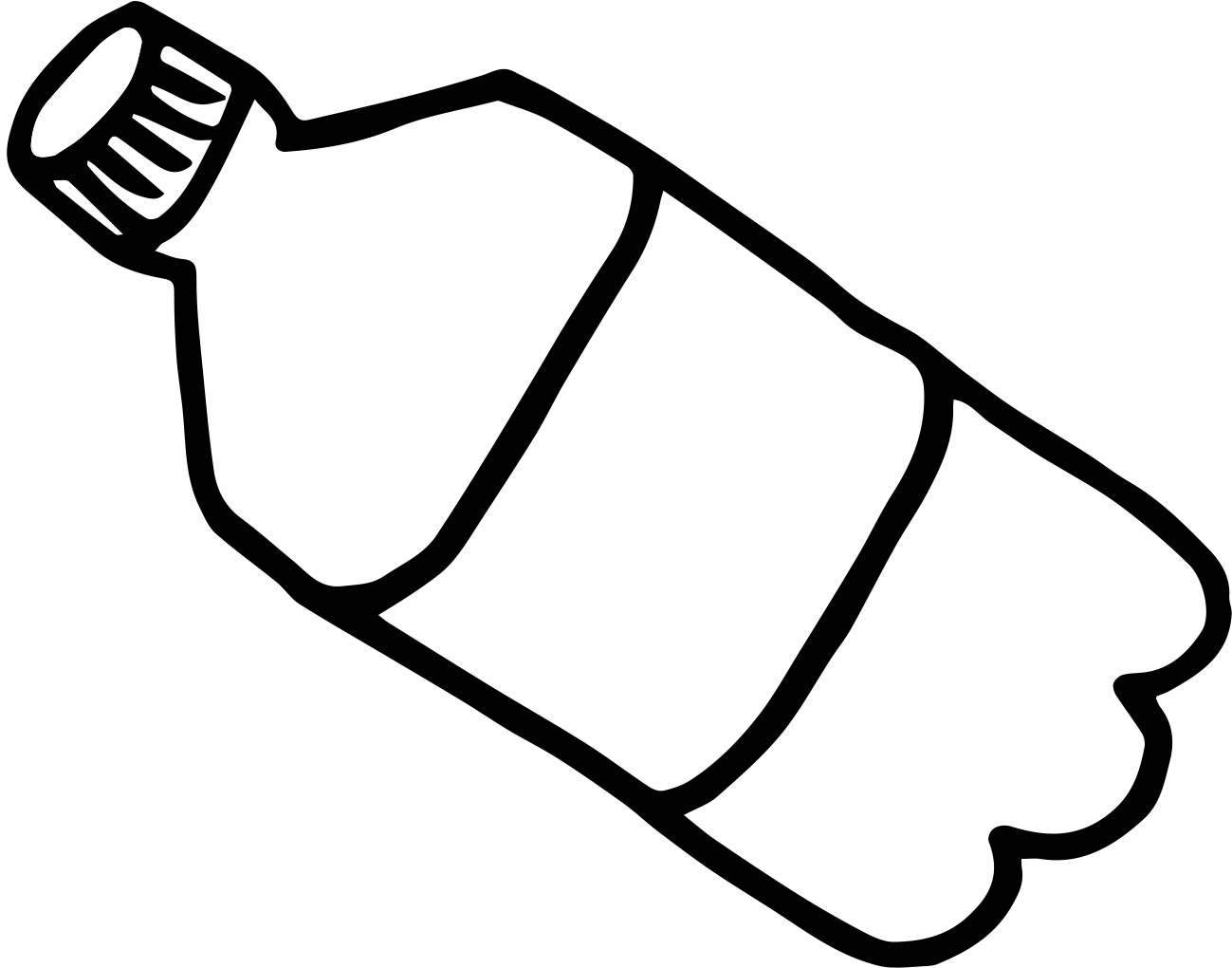 bottle of water clipart black and white