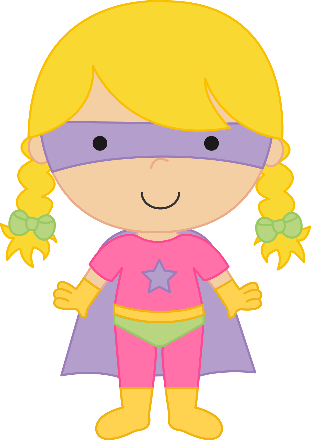 cartoon super girl kid - Clip Art Library