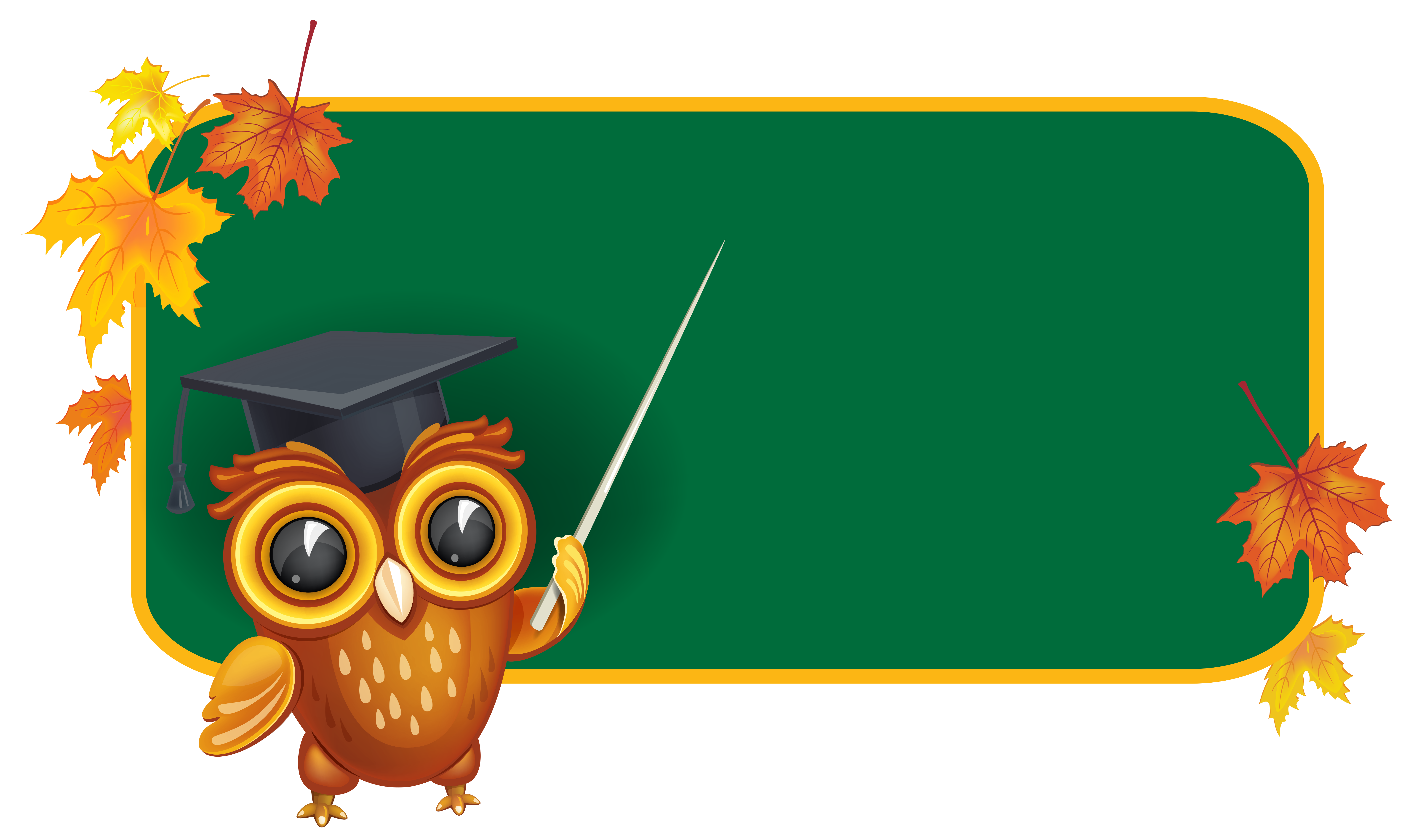 Owl with School Board PNG Clipart Image 