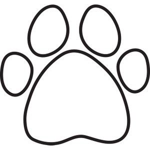 Dog Paw Print Silhouette Clipart 