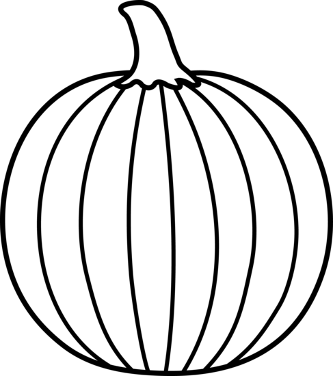 Pumpkin Outline Clipart Black And White 