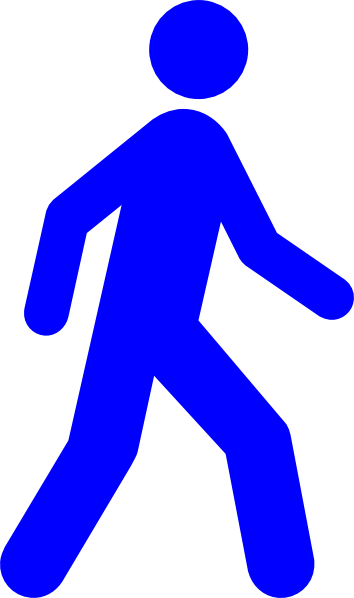 Blue Man Walking Clipart 