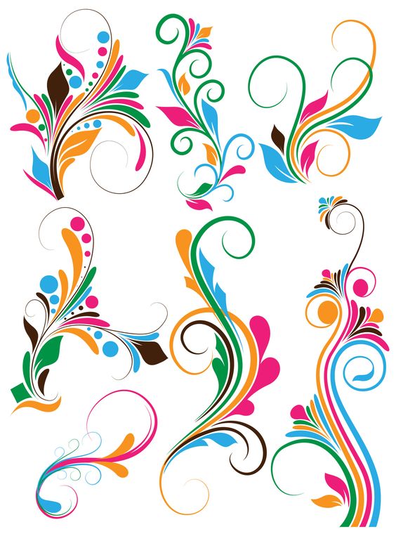 Flower Swirl Clip Art 