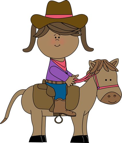 Cowgirl riding a horse from MyCuteGraphics 