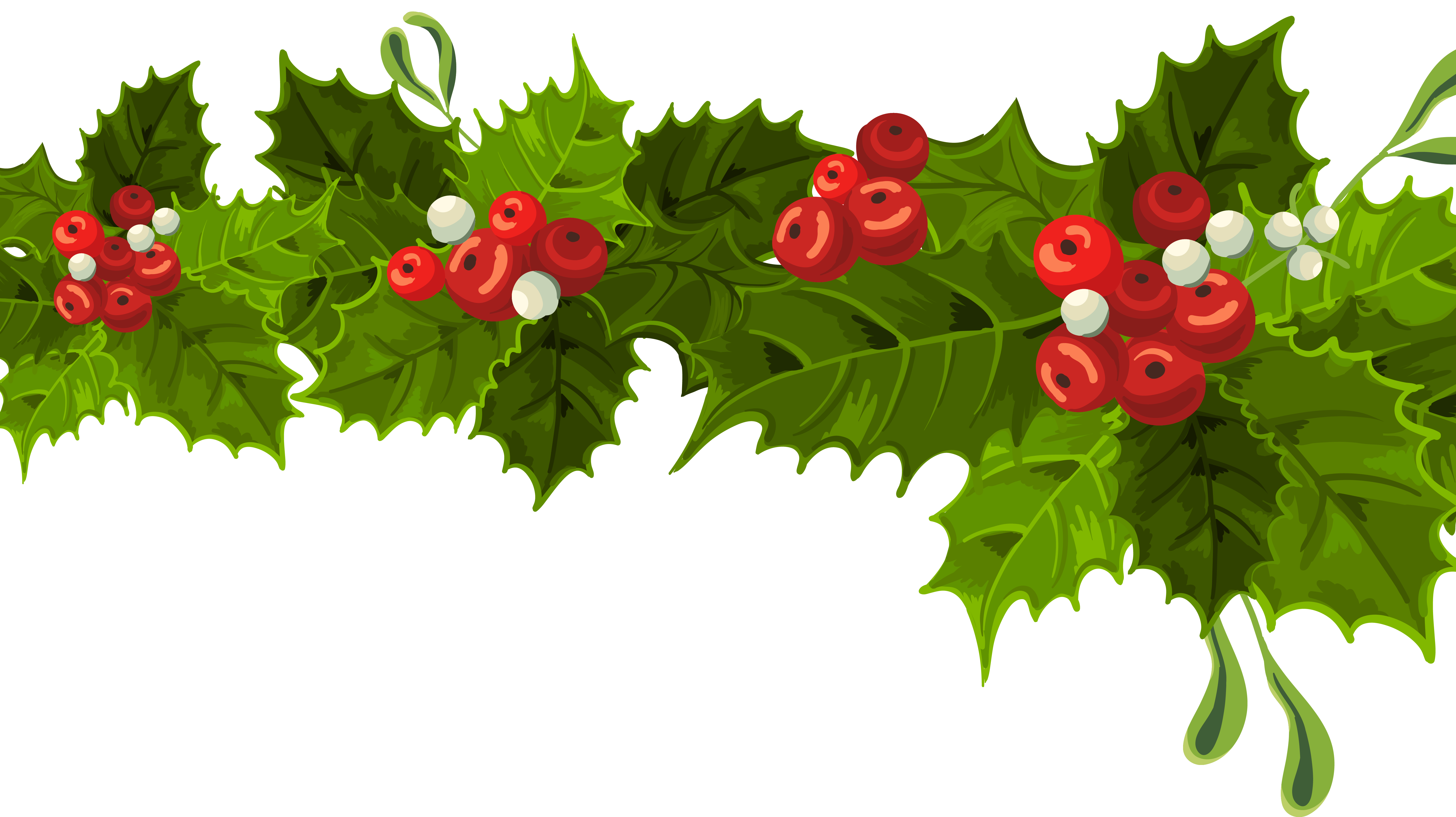 Transparent Christmas Long Mistletoe Decoration PNG Clipart 