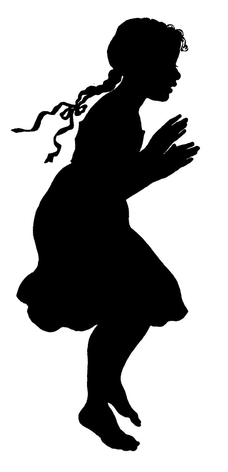 Young Girl Silhouette Clipart